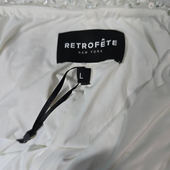 Retrofete Alice Sequin Dress White Sequin Maxi Dress Backless Cross Strap L New - Picture 4 of 12